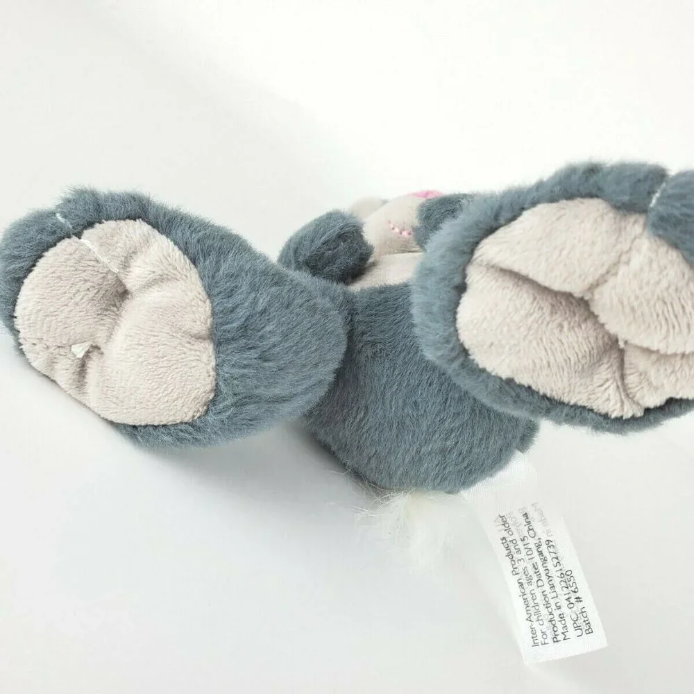 10“ InterAmerican Products Gray Bunny Rabbit W/Polka Dot Bowtie Lovey Plush NWOT